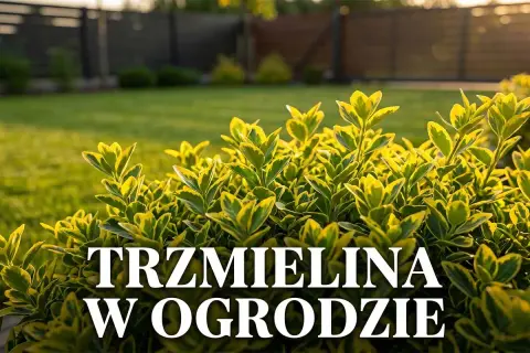 Trzmielina w ogrodzie, jej liście pięknie przebarwiają się na żółto i zielono. Zastanawiasz się, jak szybko rośnie trzmielina?