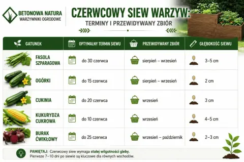 Co można siać w czerwcu? Fasolę szparagową, ogórki, cukinię, kukurydzę i buraki. Sprawdź terminy i głębokość siewu.