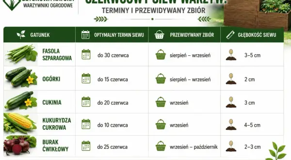 Co można siać w czerwcu? Fasolę szparagową, ogórki, cukinię, kukurydzę i buraki. Sprawdź terminy i głębokość siewu.