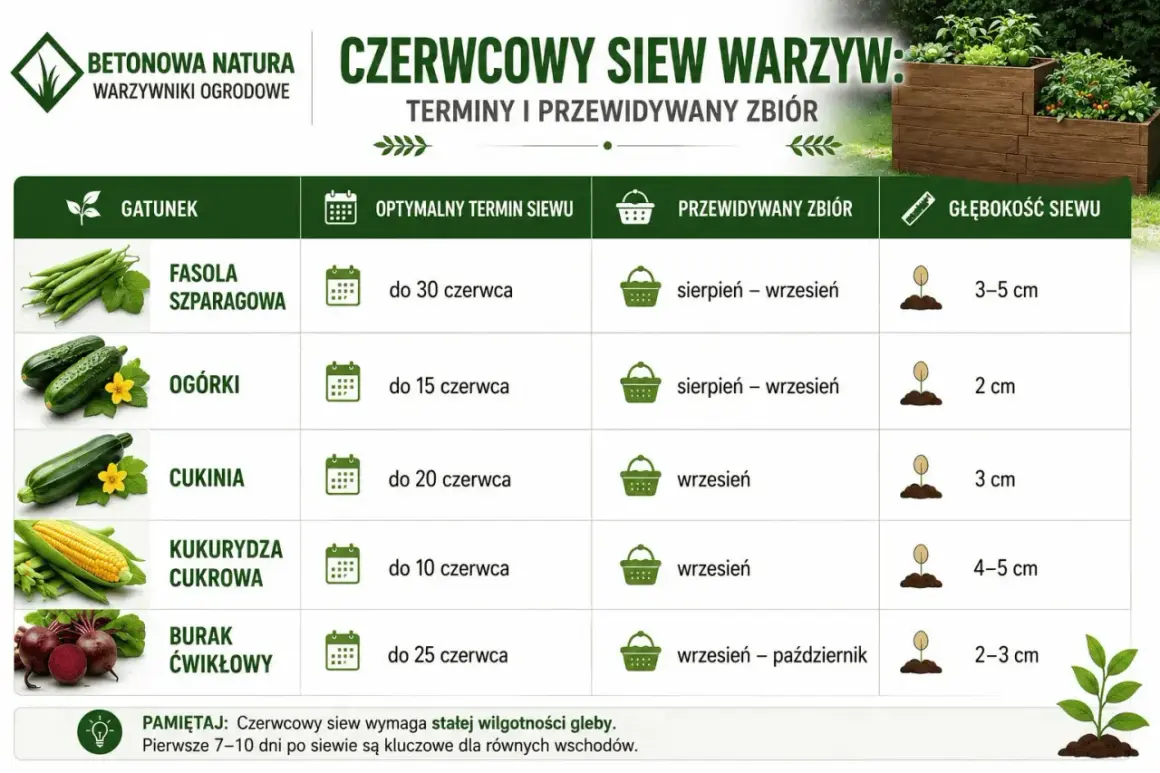 Co można siać w czerwcu? Fasolę szparagową, ogórki, cukinię, kukurydzę i buraki. Sprawdź terminy i głębokość siewu.