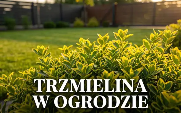 Trzmielina w ogrodzie, jej liście pięknie przebarwiają się na żółto i zielono. Zastanawiasz się, jak szybko rośnie trzmielina?